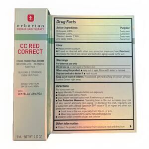 Erborian CC Red Correct 5ml Korean Skincare Color Correct Cream SPF25 Centella